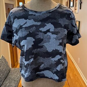 Gray and Black Camouflage Lululemon T-Shirt